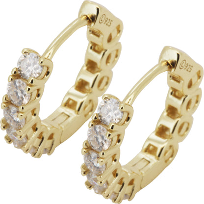 Moissanite 2.5mm x 16mm Hoops
