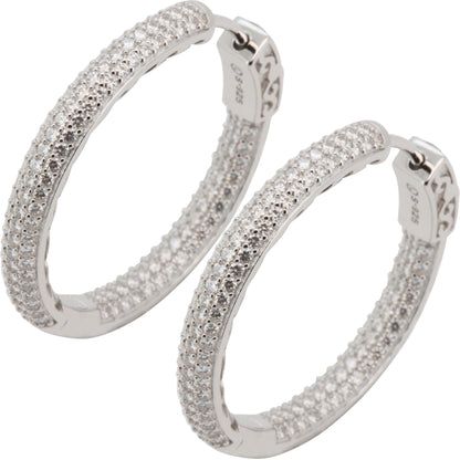 Moissanite 4mm x 30mm Hoops