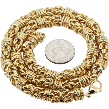 8mm Round Byzantine Chain 22"