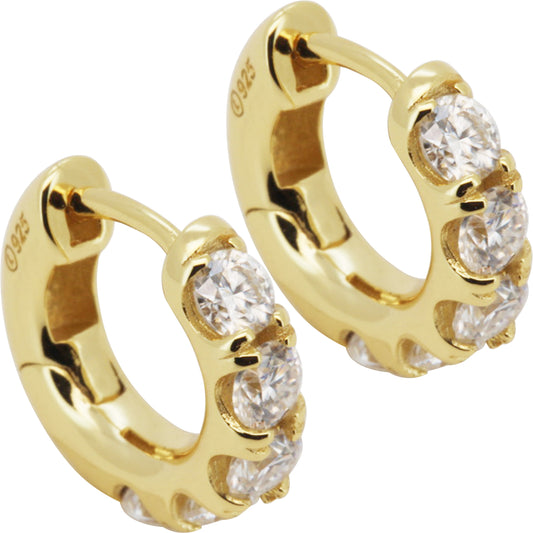 Moissanite 3mm x 13mm Hoops