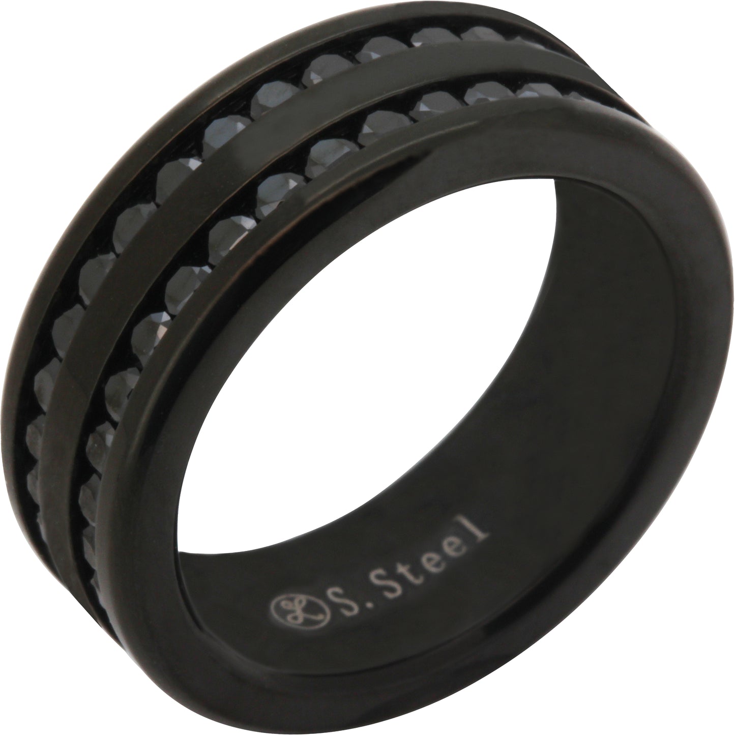 8mm Double Row Band Ring Size 10