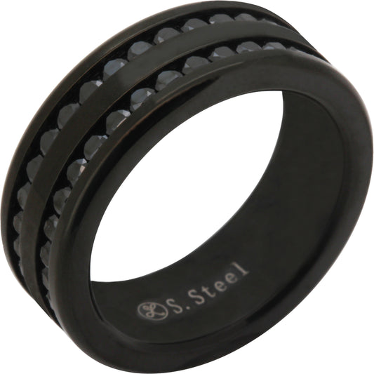 8mm Double Row Band Ring Size 10