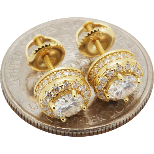 8mm 1.48ctw Moissanite Circle Halo Studs