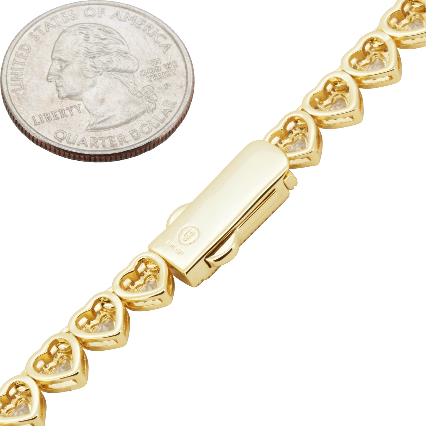 7mm Heart Tennis Bracelet 7"