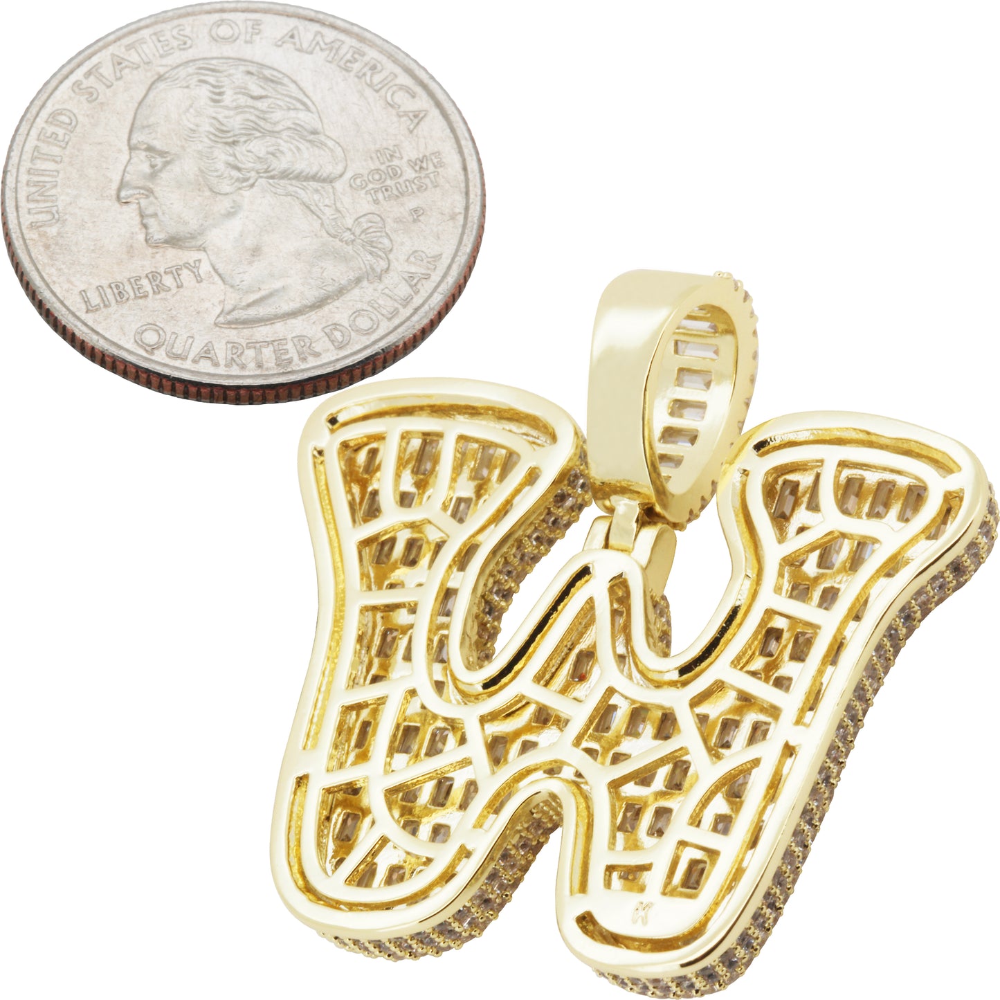 Bubble Letter W Pendant