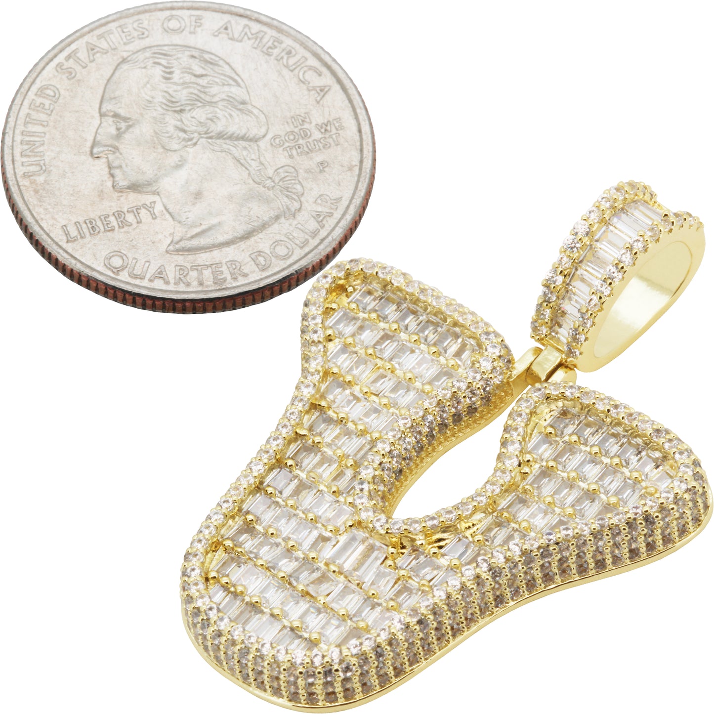 Bubble Letter V Pendant