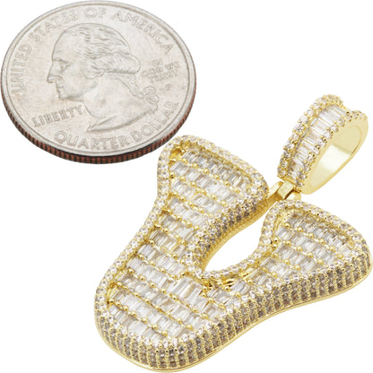 Bubble Letter V Pendant