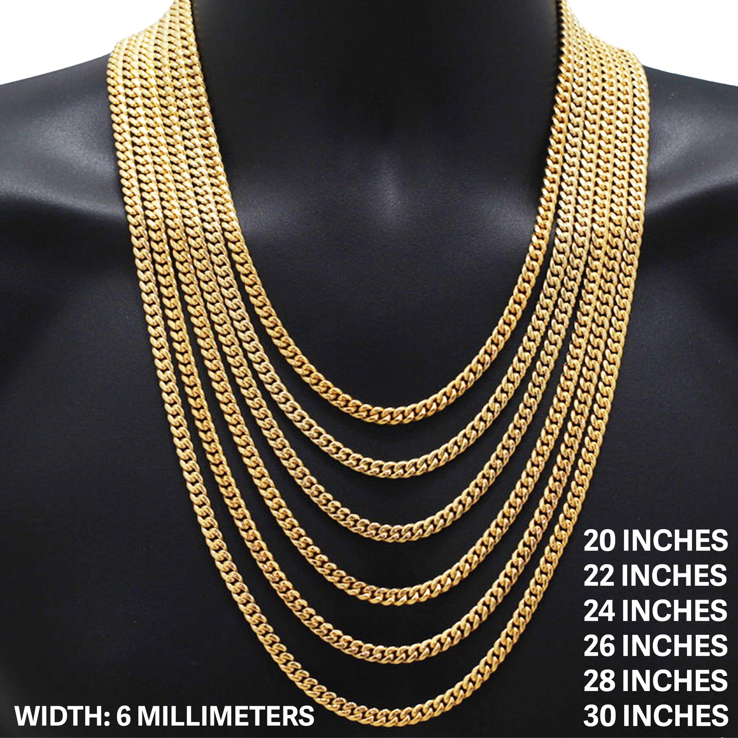 6mm Miami Cuban Link Chain 20"