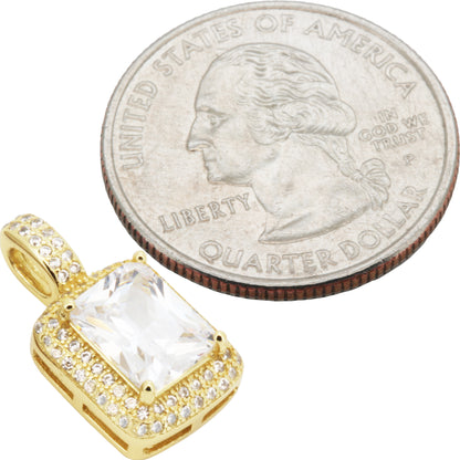 Rectangle Halo Pendant
