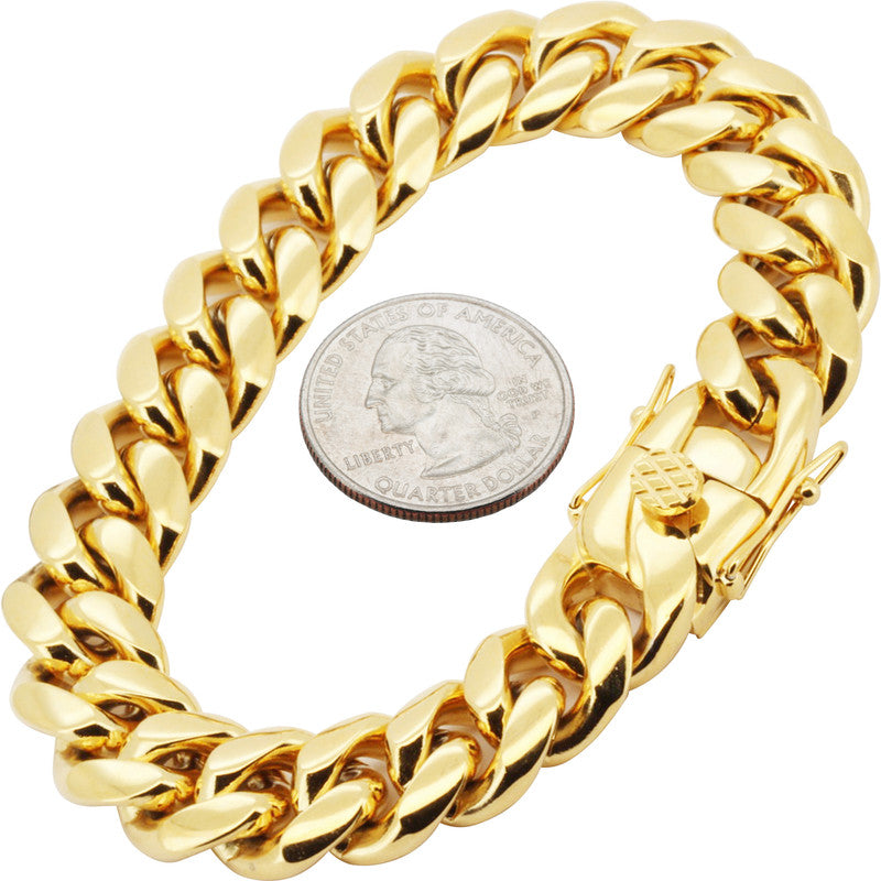 14mm Miami Cuban Link Bracelet 7.5"