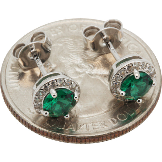 7mm Birthstone Circle Studs