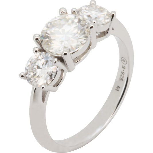 Moissanite Engagement Ring (925 Sterling Silver)