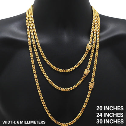 6mm Miami Cuban Link Chain 34"