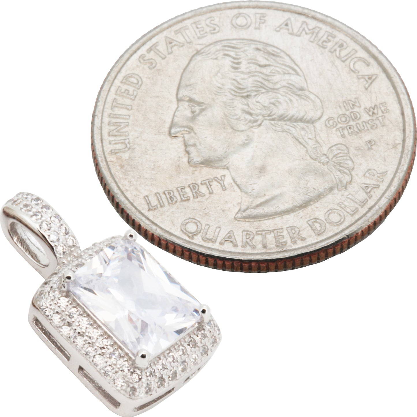 Rectangle Halo Pendant