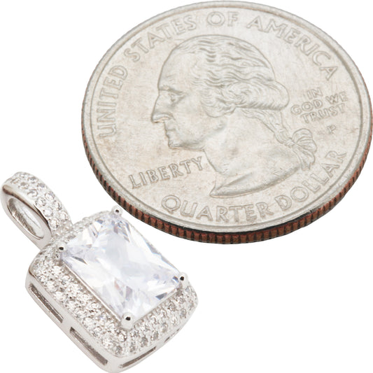 Rectangle Halo Pendant
