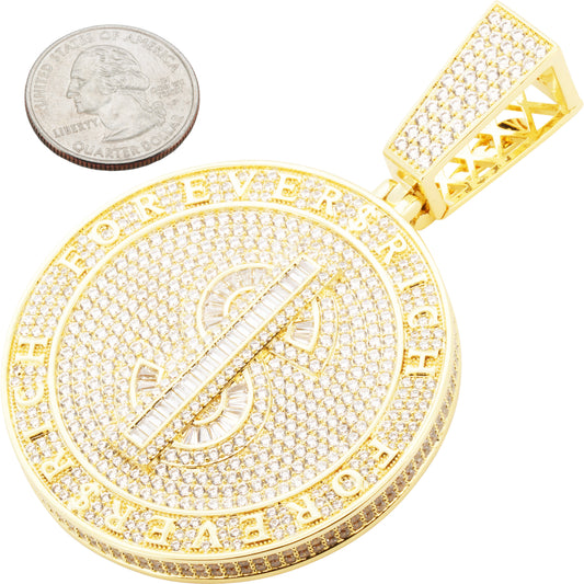 Forever Rich Circle Pendant (Brass)