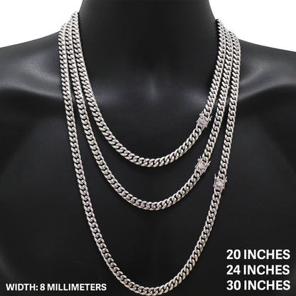 8mm Miami Cuban Link Chain 38"