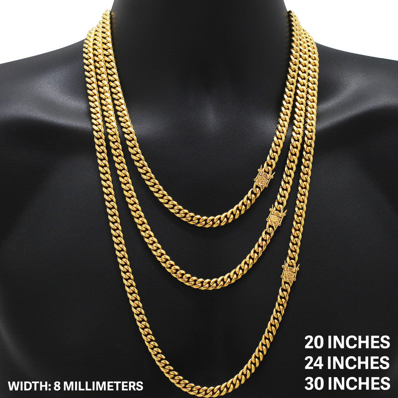 8mm Miami Cuban Link Chain 20"