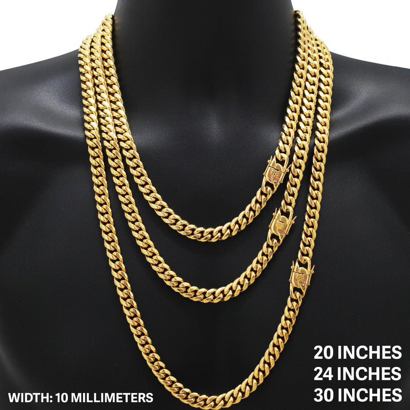 10mm Miami Cuban Link Chain 26"