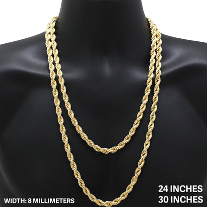 8mm Rope Chain 30"