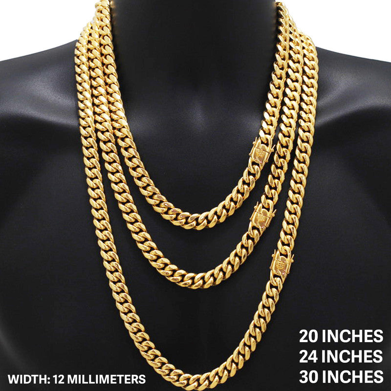 12mm Miami Cuban Link Chain 20"