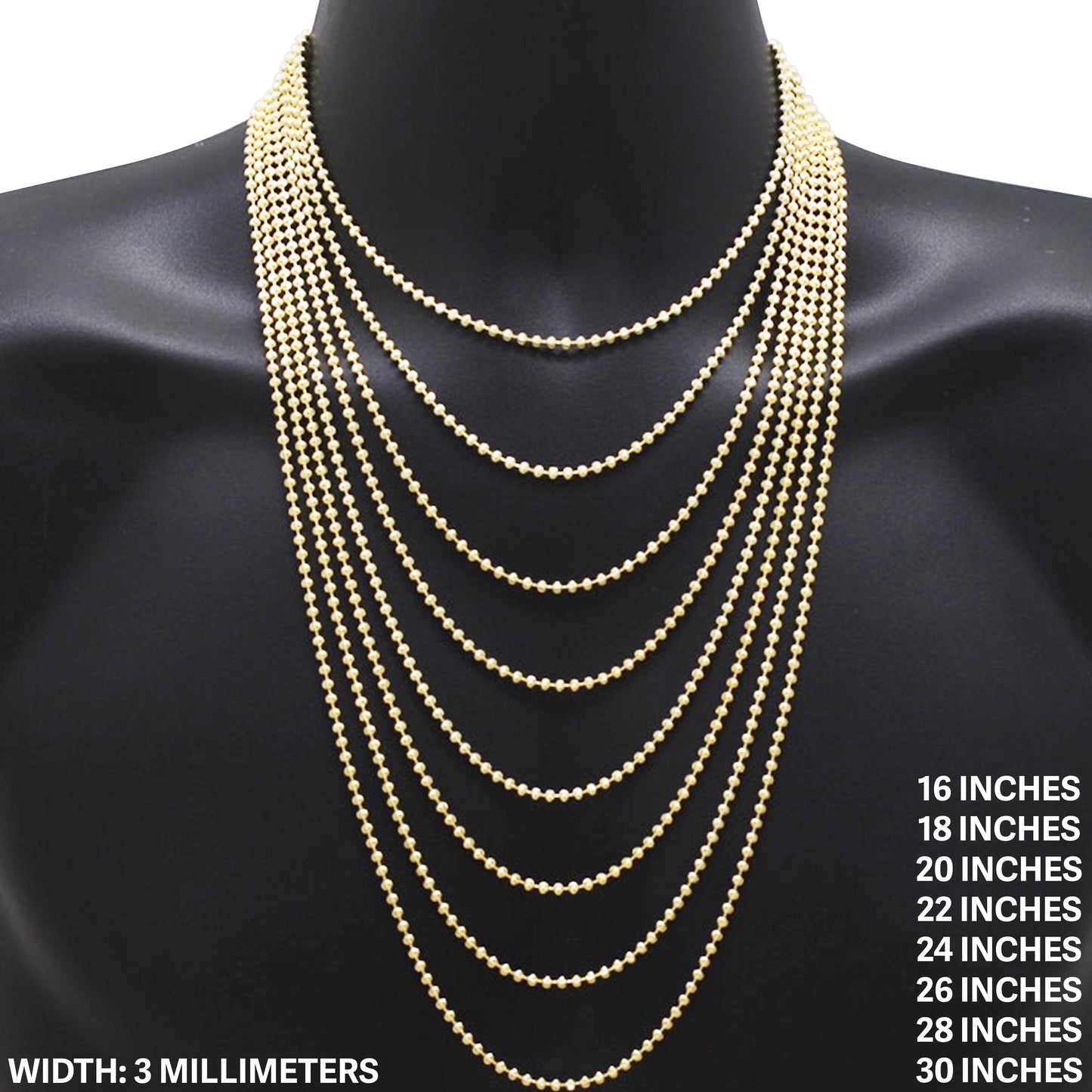 3mm Mooncut Chain 20"