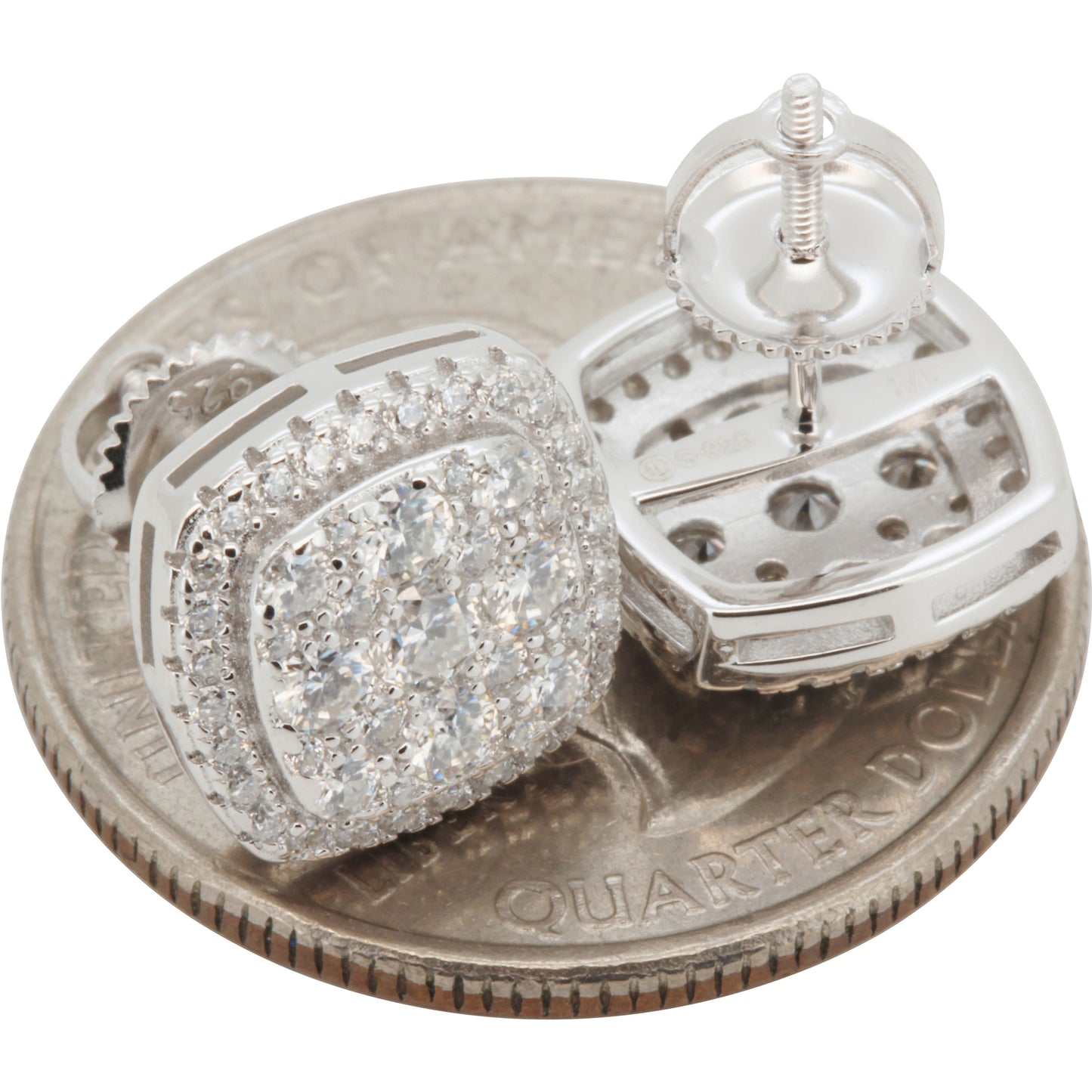 Moissanite 11mm Square Studs