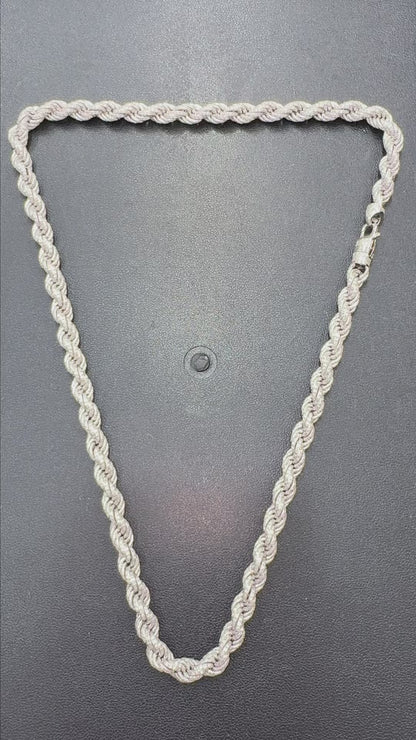 7mm Moissanite Rope Chain 22"