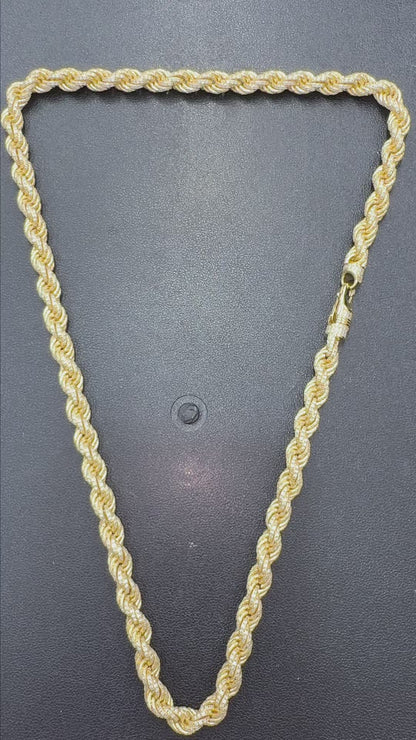 7mm Moissanite Rope Chain 22"