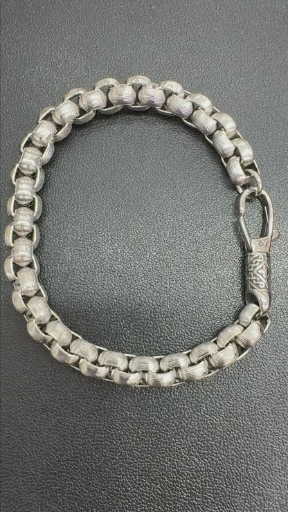 8mm Textured Box Bracelet 8.5"