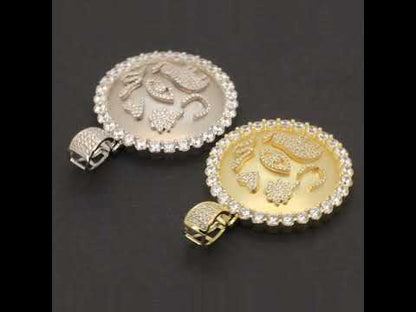 Egyptian Accent Symbols Circle Pendant