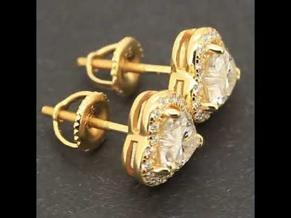 9mm Moissanite Heart Studs