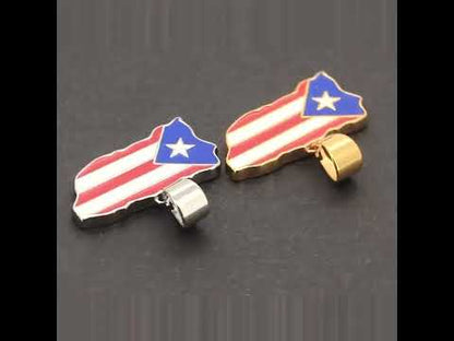 Dominican Republic Map Flag Pendant