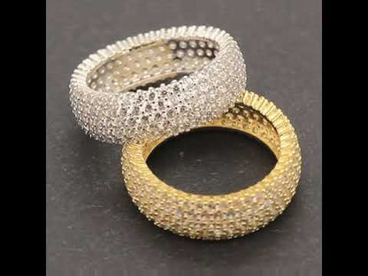 8mm Five-Row Pavé Eternity Band Ring Size 6