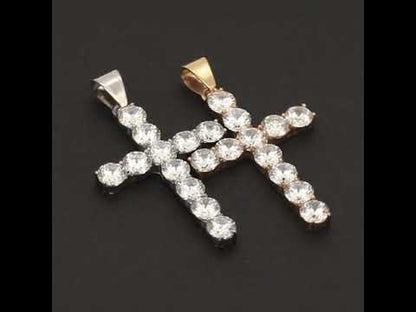 7mm Tennis Cross Pendant
