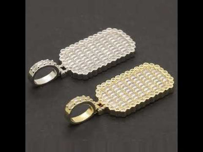 Baguette Dog Tag Pendant