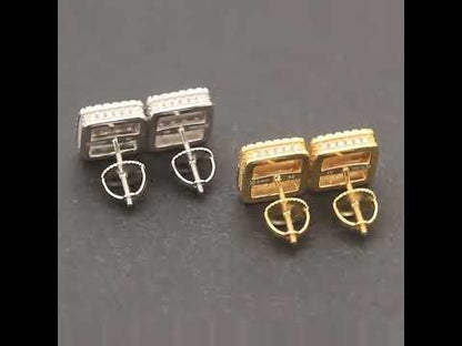 Moissanite 10mm Square Cluster Studs