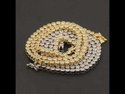 3mm Bezel Set Tennis Chain 18"
