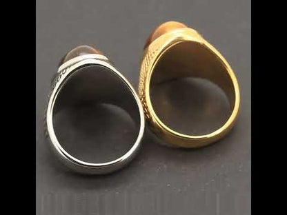 Tiger Eye Signet Ring Size 7