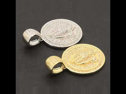Praying Folded Hands Circle Pendant