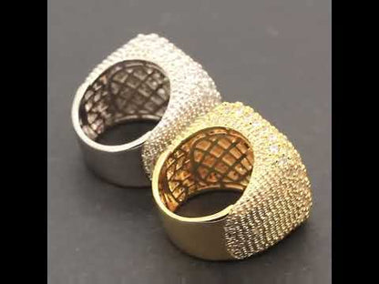 25mm Cluster Square Statement Ring Size 8