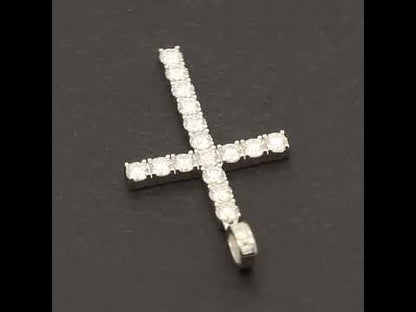 Moissanite 4mm Tennis Cross Pendant