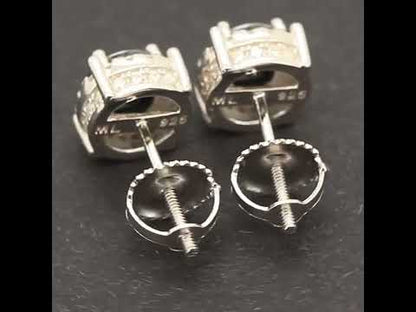 7.5mm Moissanite Black Circle Studs