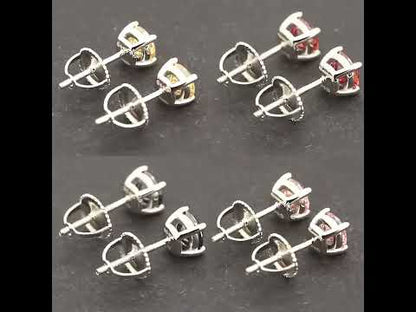 5mm 1ctw Moissanite Emerald Solitaire Studs