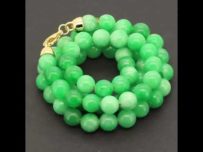 8mm Beaded Jade Necklace 20"