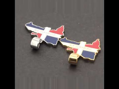 Dominican Republic Map Flag Pendant