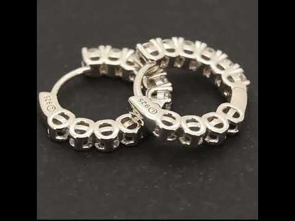 Moissanite 2.5mm x 16mm Hoops