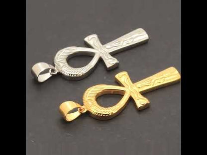 Engraved Egyptian Ankh Cross Pendant