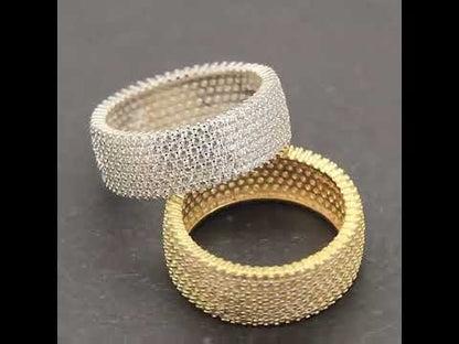 9mm Seven-Row Pavé Eternity Band Ring Size 10
