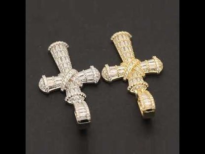 Baguette Knot Cross Pendant